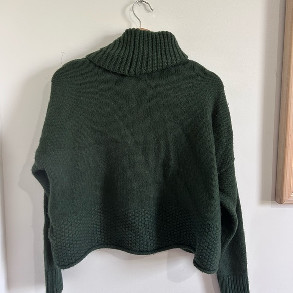 Madewell Corsica Stitch Mix Green Turtleneck Sweater Size Medium - Picture 6 of 6